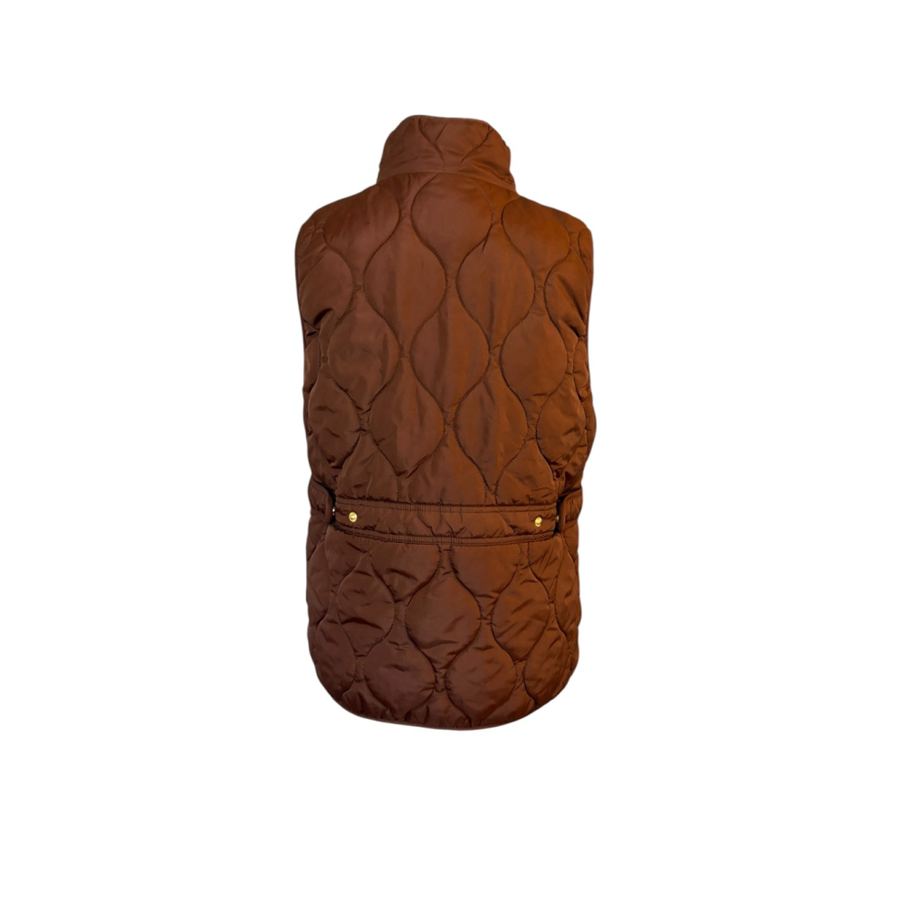 J.Crew Signature Quilted Puffer Vest Women’s Medium Brown PrimaLoft‎ Size Medium - Picture 3 of 8